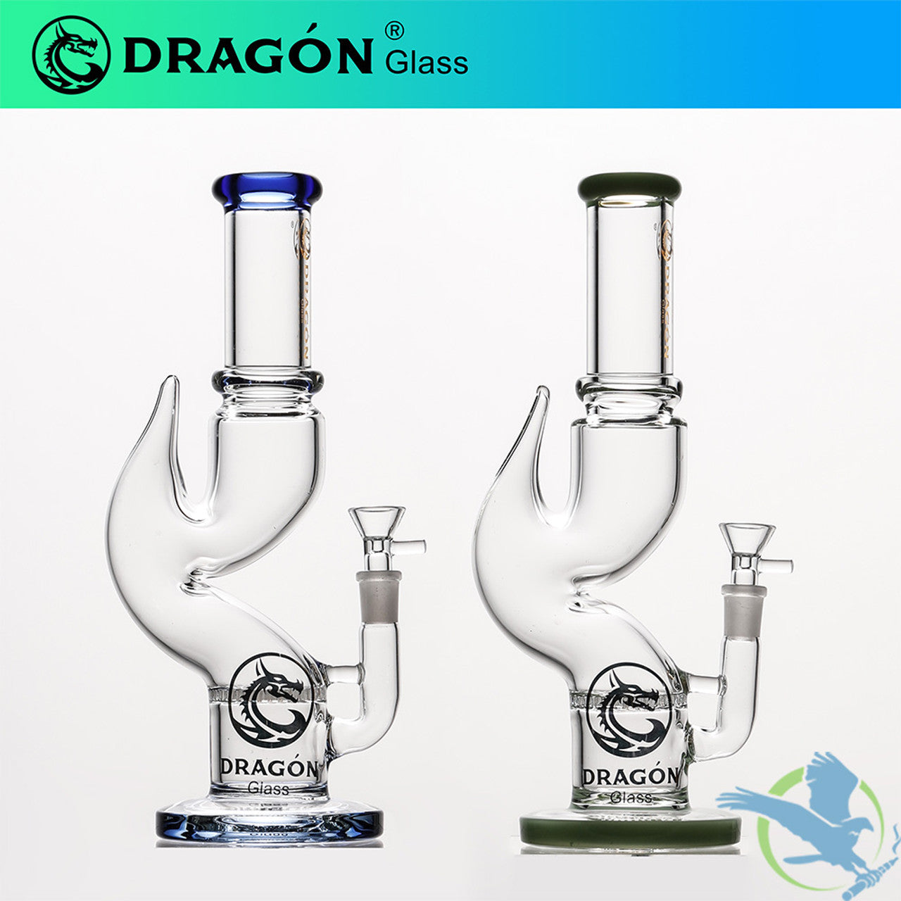 Dragon Glass Honeycomb Perc Horned Chamber Straight Neck Water Pipe With Thick Base - 730 Grams - 12 Inches - Assorted Colors