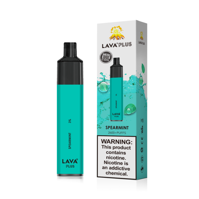 Lava Plus Spearmint Disposable E- 2600 Puffs, 3%